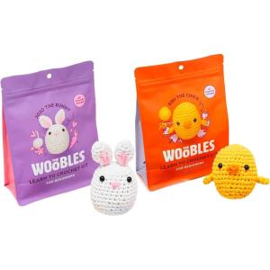 imageThe Woobles Beginners Crochet Kit with Easy Peasy Yarn as seen on Shark Tank Bundle  with StepbyStep Video Tutorials  Kiki The Chick and JoJo The Bunny