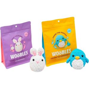 imageThe Woobles Beginners Crochet Kit with Easy Peasy Yarn as seen on Shark Tank Bundle  with StepbyStep Video Tutorials  Pierre The Penguin and JoJo The Bunny