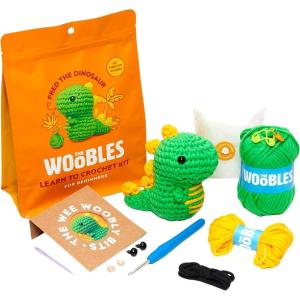 imageThe Woobles Crochet Kit for Beginners  Easy Arts and Crafts Knitting ampamp Crochet Animals Kit As Seen On Shark Tank  Sebastian The LionFred The Dinosaur