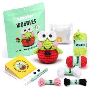 imageThe Woobles Hello Kitty Crochet Kit  Beginners Wooble Crochet Animal Kit Crafts with Easy Peasy Yarn as seen on Shark Tank  with StepbyStep Video Tutorials KeroppiKeroppi