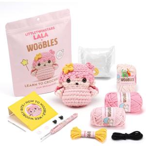 imageThe Woobles Hello Kitty Crochet Kit  Beginners Wooble Crochet Animal Kit Crafts with Easy Peasy Yarn as seen on Shark Tank  with StepbyStep Video Tutorials KeroppiLittleTwinStars  Lala