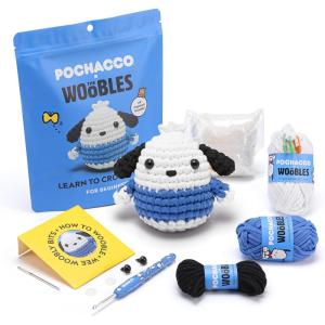 imageThe Woobles Hello Kitty Crochet Kit  Beginners Wooble Crochet Animal Kit Crafts with Easy Peasy Yarn as seen on Shark Tank  with StepbyStep Video Tutorials KeroppiPochacco