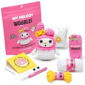 imageThe Woobles Hello Kitty Crochet Kit  Beginners Wooble Crochet Animal Kit Crafts with Easy Peasy Yarn as seen on Shark Tank  with StepbyStep Video Tutorials KeroppiMy Melody