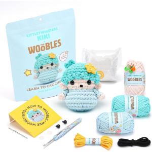 imageThe Woobles Hello Kitty Crochet Kit  Beginners Wooble Crochet Animal Kit Crafts with Easy Peasy Yarn as seen on Shark Tank  with StepbyStep Video Tutorials KeroppiLittleTwinStars  Kiki