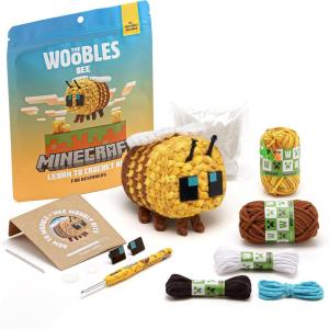 imageThe Woobles Minecraft Crochet Kit  Beginner Crochet Kit for Adults ampamp Kids Easy Knitting Kit with Woobles Yarn DIY Crafts Crochet Animals Minecraft Toys Gift for Gamers ampamp Crafters BeeBee