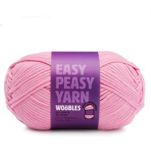 imageWoobles Easy Peasy Yarn for Beginners with EasytoSee Stitches  Crochet ampamp Knitting Yarn  Worsted Medium 4  CottonNylon BlendEat  Pink  Be Merry