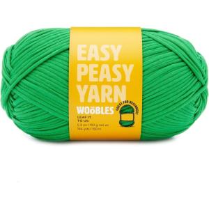 imageWoobles Easy Peasy Yarn for Beginners with EasytoSee Stitches  Crochet ampamp Knitting Yarn  Worsted Medium 4  CottonNylon BlendLeaf It to Us