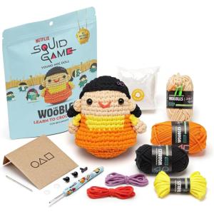 imageThe Woobles Beginners Crochet Kit with Easy Peasy Yarn as seen on Shark Tank  with StepbyStep Video Tutorials  Squid Game YoungHEE CharacterYoungHEE Doll