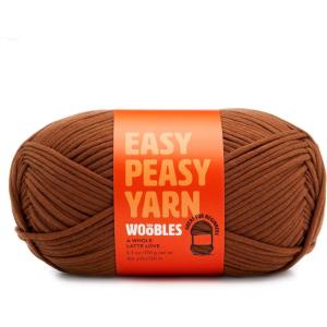 imageWoobles Easy Peasy Yarn for Beginners with EasytoSee Stitches  Crochet ampamp Knitting Yarn  Worsted Medium 4  CottonNylon BlendA Whole Latte Love